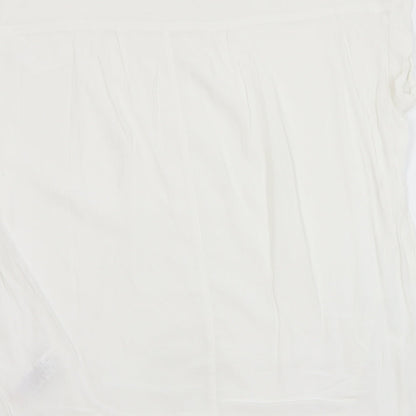 NEXT Womens White Viscose Basic T-Shirt Size 14 Round Neck