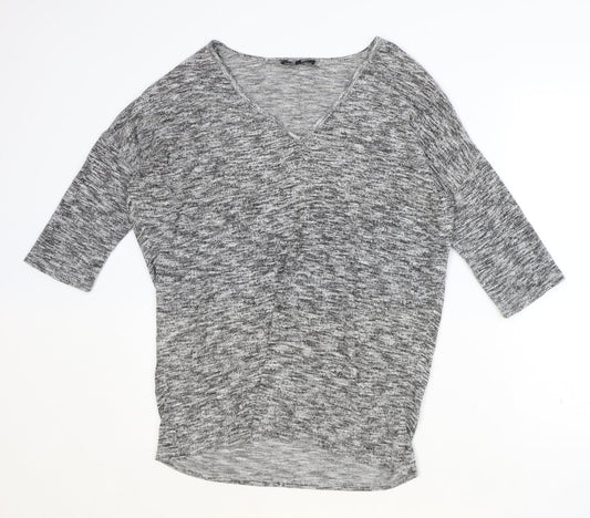 Womens UK Size S New Look Grey Basic Blouse