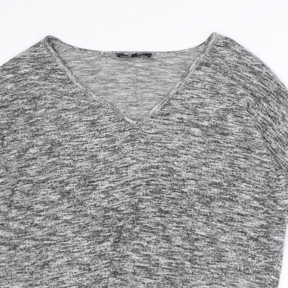 Womens UK Size S New Look Grey Basic Blouse