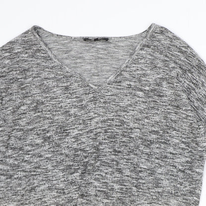 Womens UK Size S New Look Grey Basic Blouse