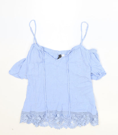 Womens UK Size 10 Divided Blue Basic Blouse