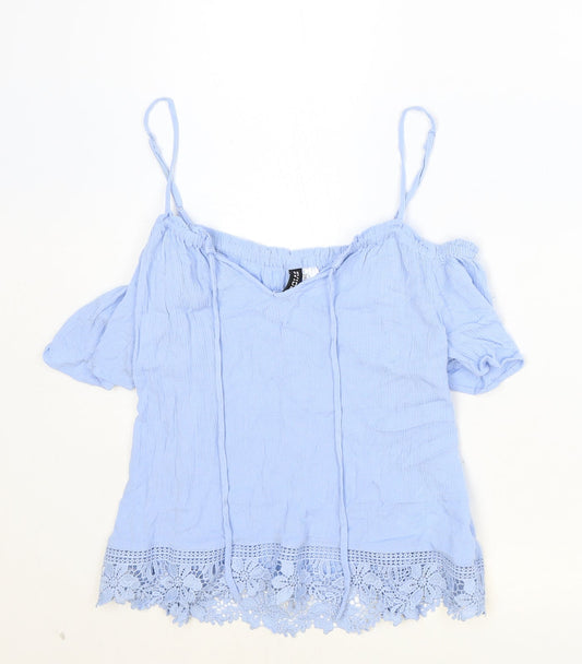Womens UK Size 10 Divided Blue Basic Blouse