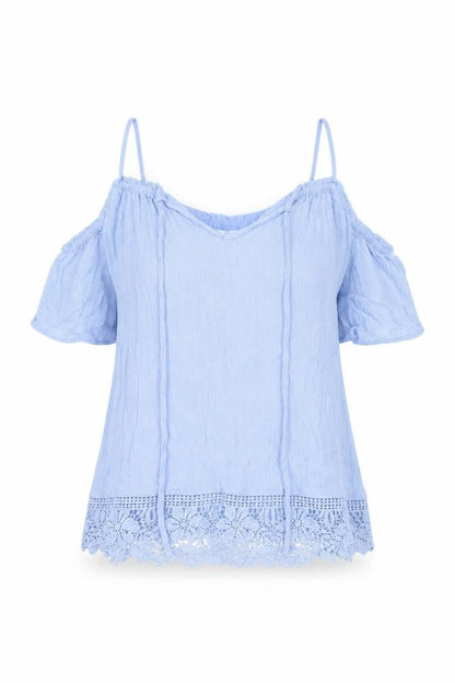 Womens UK Size 10 Divided Blue Basic Blouse