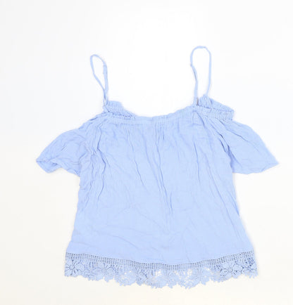 Womens UK Size 10 Divided Blue Basic Blouse