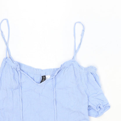 Womens UK Size 10 Divided Blue Basic Blouse