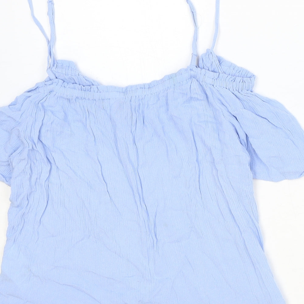 Womens UK Size 10 Divided Blue Basic Blouse
