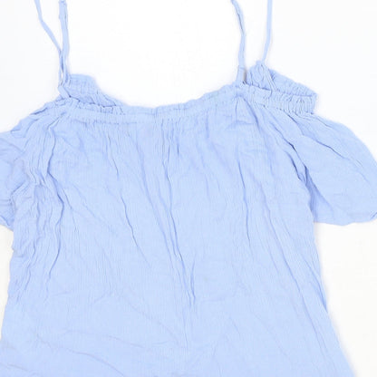 Womens UK Size 10 Divided Blue Basic Blouse