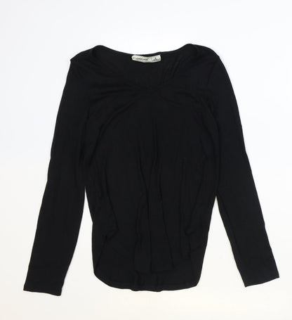 Cherokee Womens Black Viscose Basic Blouse Size S V-Neck