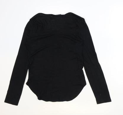 Cherokee Womens Black Viscose Basic Blouse Size S V-Neck