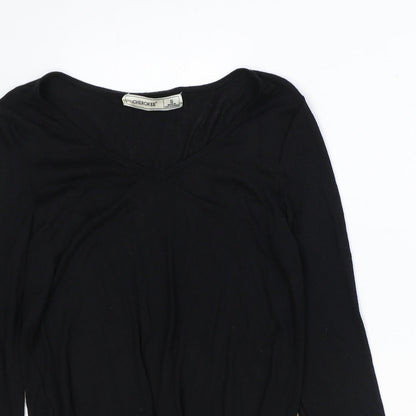 Cherokee Womens Black Viscose Basic Blouse Size S V-Neck