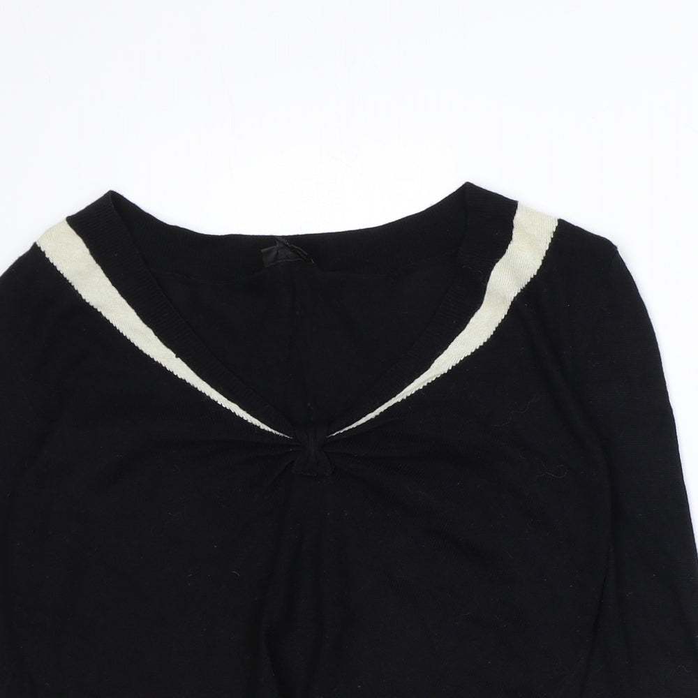 Womens UK Size M Preworn Black Pullover Jumper