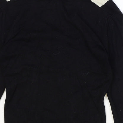Womens UK Size M Preworn Black Pullover Jumper