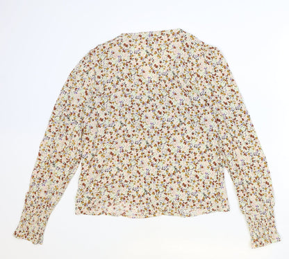 Womens UK Size S YAS Beige Basic Blouse