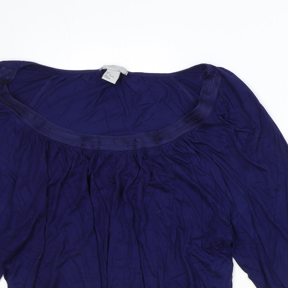 Womens UK Size L H&M Blue Basic Blouse