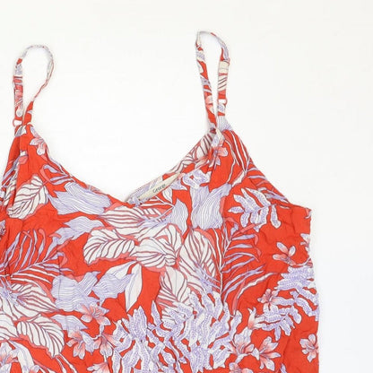 George Womens Red Floral Viscose Camisole Tank Size 8 Scoop Neck