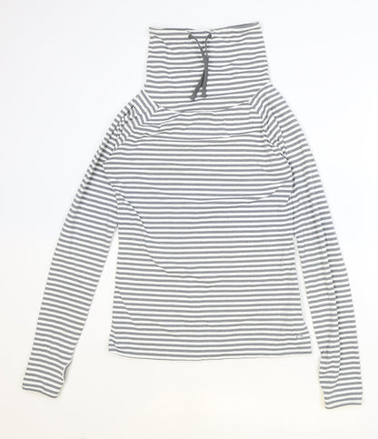 Gap Womens Grey Striped Polyester Pullover Sweatshirt Size S Pullover