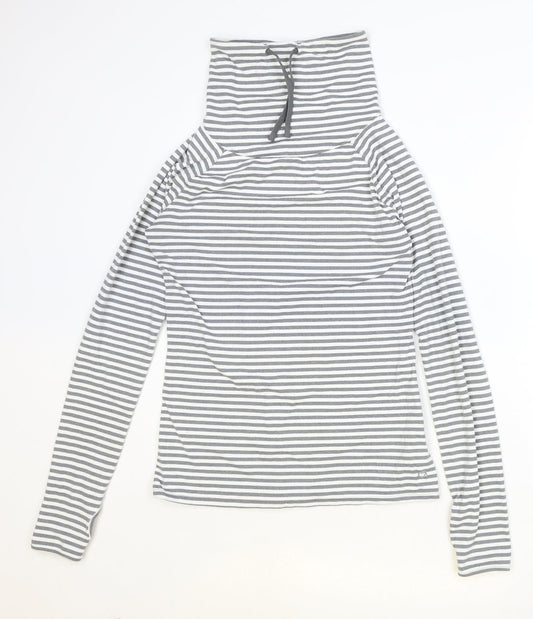 Gap Womens Grey Striped Polyester Pullover Sweatshirt Size S Pullover