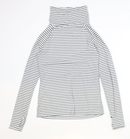 Gap Womens Grey Striped Polyester Pullover Sweatshirt Size S Pullover