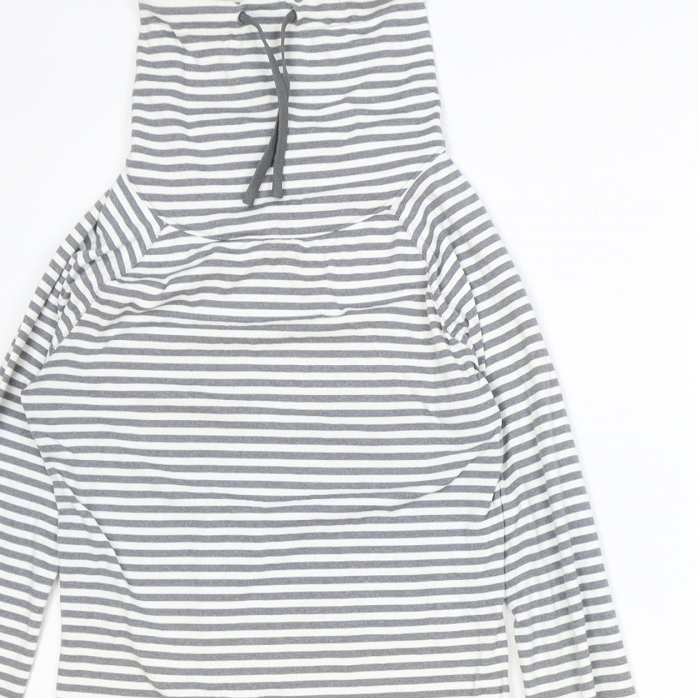 Gap Womens Grey Striped Polyester Pullover Sweatshirt Size S Pullover