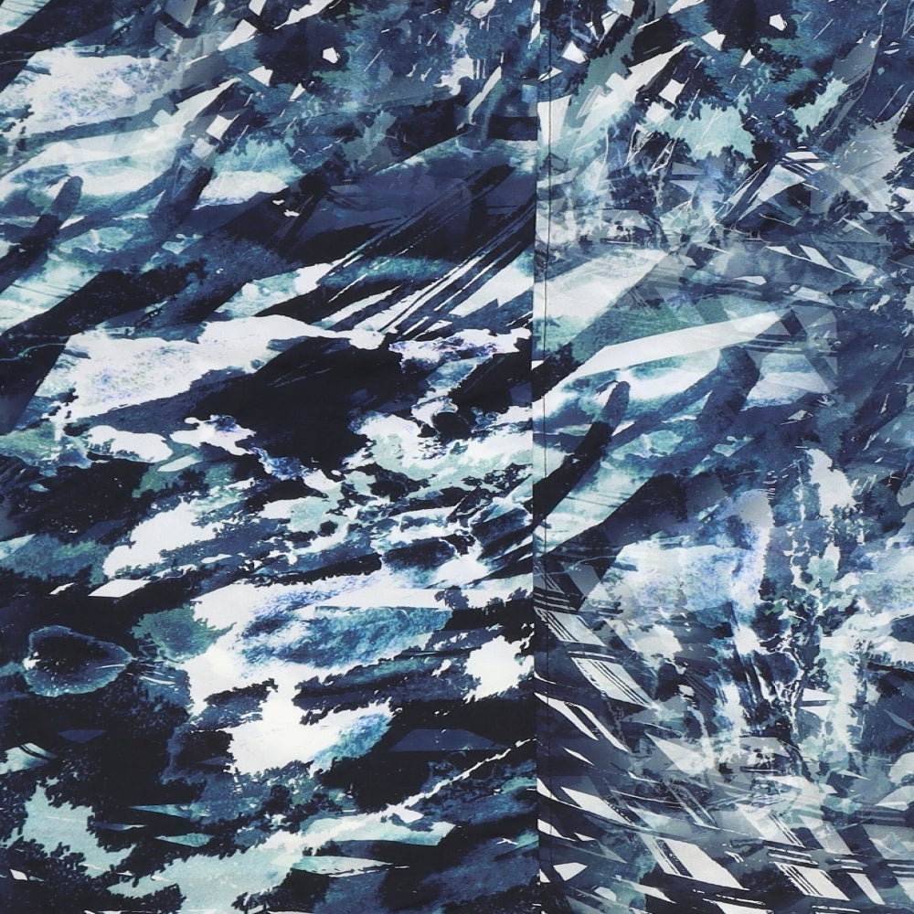 John Lewis Womens Blue Geometric Polyester Basic Blouse Size 12 V-Neck