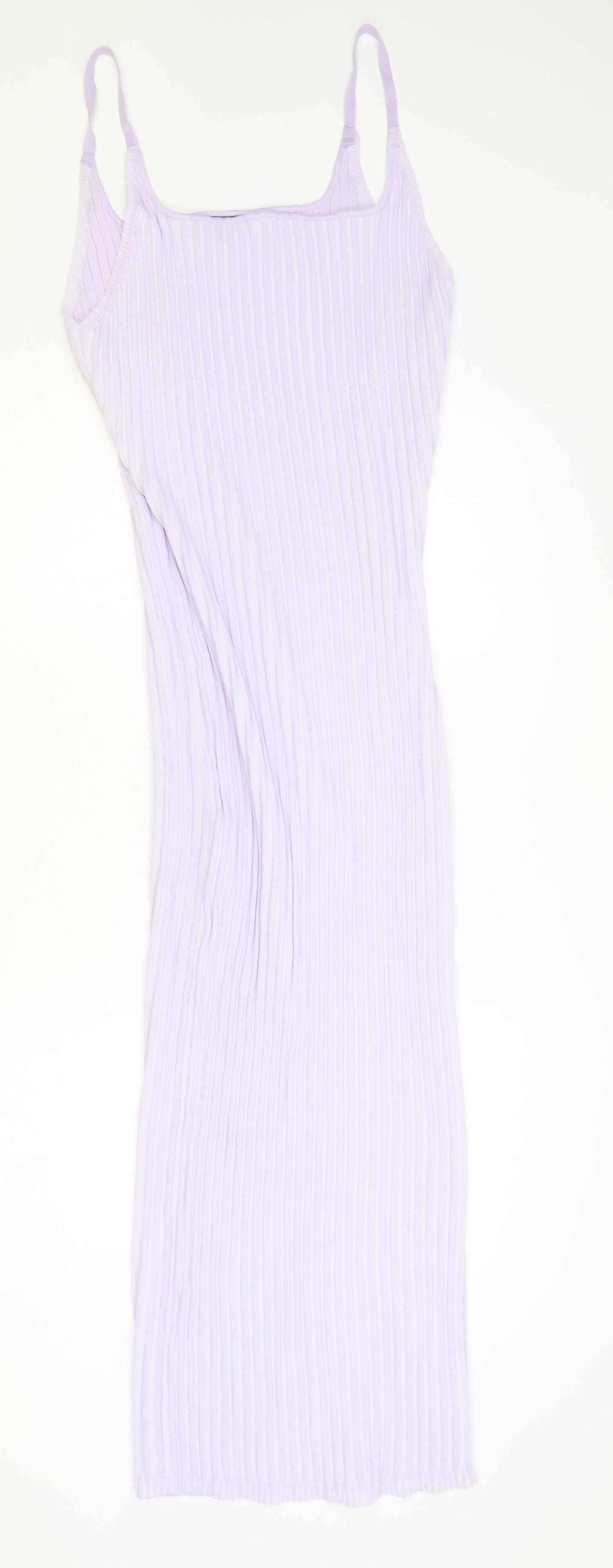 Missguided Womens Purple Polyester Bodycon Size L Square Neck Pullover