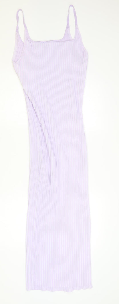 Missguided Womens Purple Polyester Bodycon Size L Square Neck Pullover