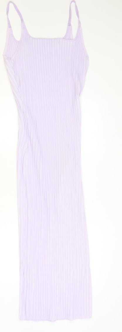 Missguided Womens Purple Polyester Bodycon Size L Square Neck Pullover