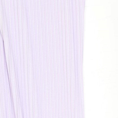 Missguided Womens Purple Polyester Bodycon Size L Square Neck Pullover