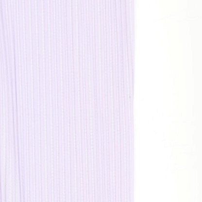 Missguided Womens Purple Polyester Bodycon Size L Square Neck Pullover