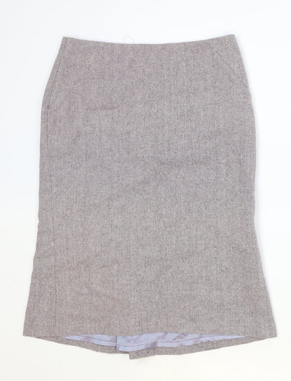 F&F Womens Purple Acrylic Straight & Pencil Skirt Size 8 Zip
