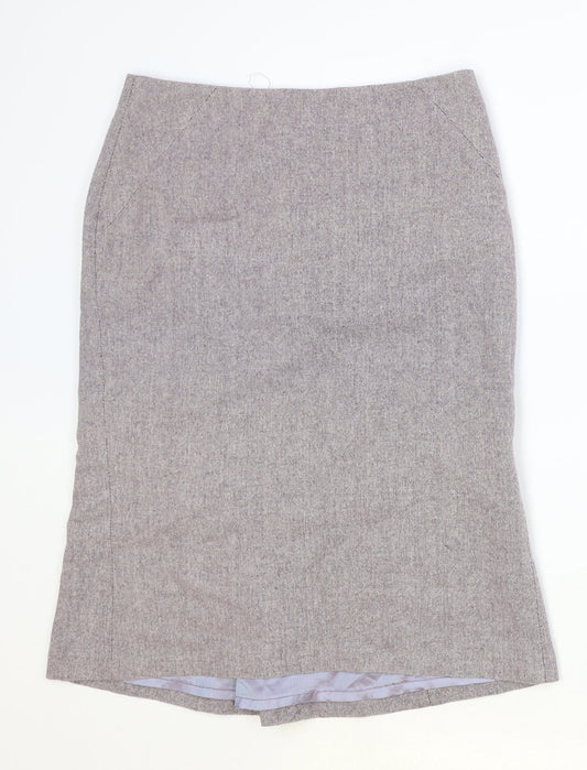 F&F Womens Purple Acrylic Straight & Pencil Skirt Size 8 Zip