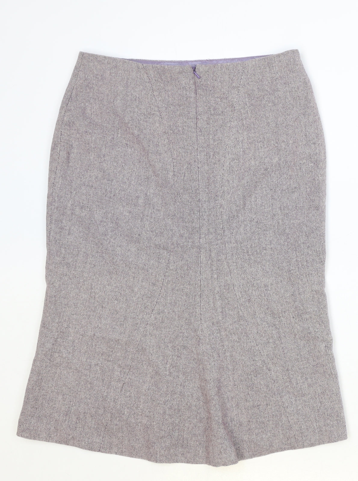 F&F Womens Purple Acrylic Straight & Pencil Skirt Size 8 Zip
