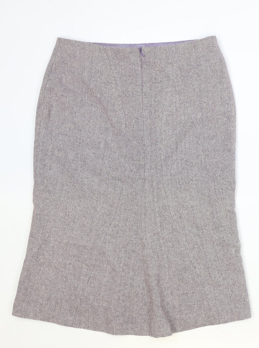 F&F Womens Purple Acrylic Straight & Pencil Skirt Size 8 Zip