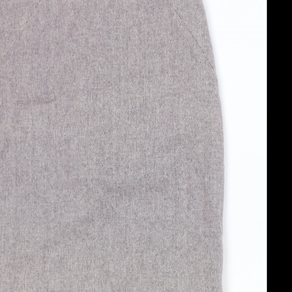 F&F Womens Purple Acrylic Straight & Pencil Skirt Size 8 Zip