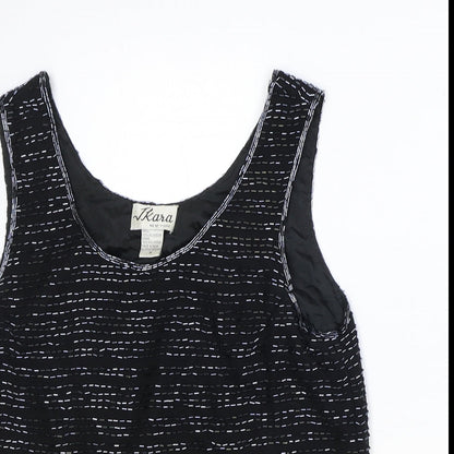 Ikana Womens Black Polyester Basic Tank Size M Scoop Neck
