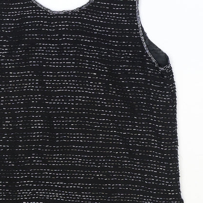 Ikana Womens Black Polyester Basic Tank Size M Scoop Neck