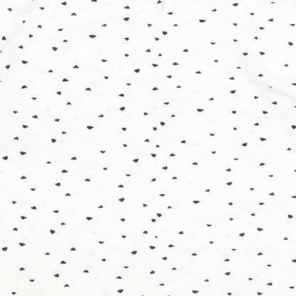 SheIn Womens Ivory Geometric Polyester Basic Blouse Size XL Round Neck - Love Hearts