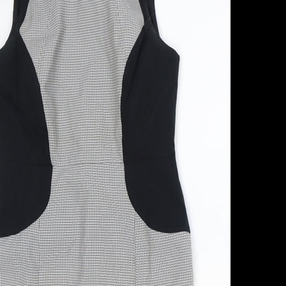 South Womens Grey Polyester Pencil Dress Size 12 Boat Neck Zip