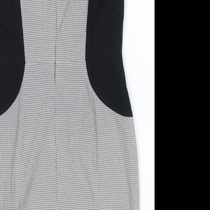 South Womens Grey Polyester Pencil Dress Size 12 Boat Neck Zip