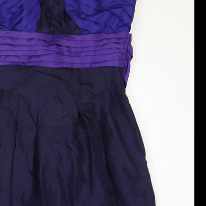 Warehouse Womens Purple Silk Mini Size 8 Sweetheart Zip