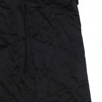 Zara Womens Black Viscose Tank Dress Size M Round Neck Zip