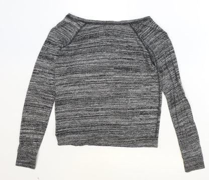 Poof Womens Grey Boat Neck Polyester Pullover Jumper Size M Pullover