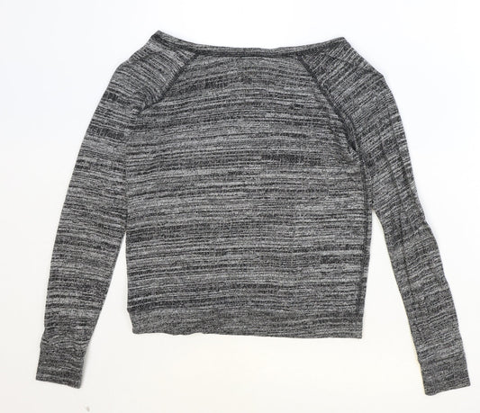 Poof Womens Grey Boat Neck Polyester Pullover Jumper Size M Pullover