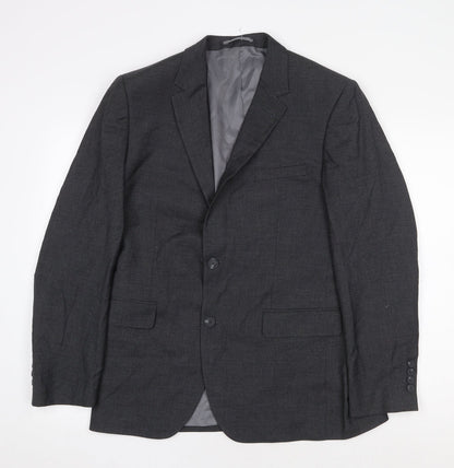 TU Mens Grey Cotton Jacket Suit Jacket Size 40 Regular