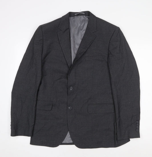 TU Mens Grey Cotton Jacket Suit Jacket Size 40 Regular