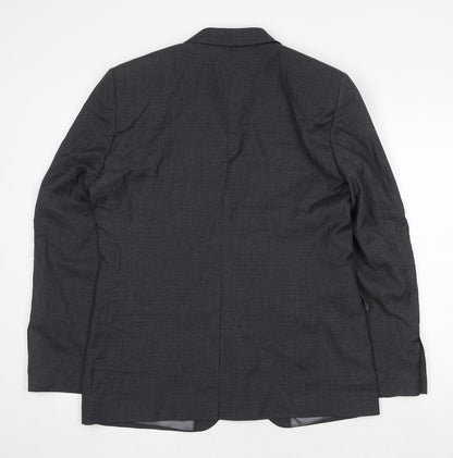 TU Mens Grey Cotton Jacket Suit Jacket Size 40 Regular