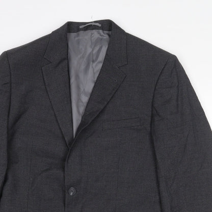 TU Mens Grey Cotton Jacket Suit Jacket Size 40 Regular