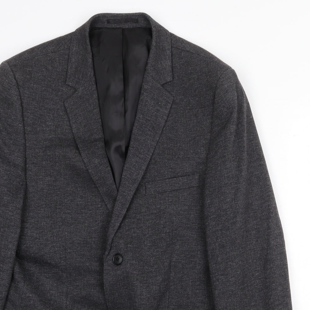 Mens UK Size 38 Topman Regular Grey Suit Jacket