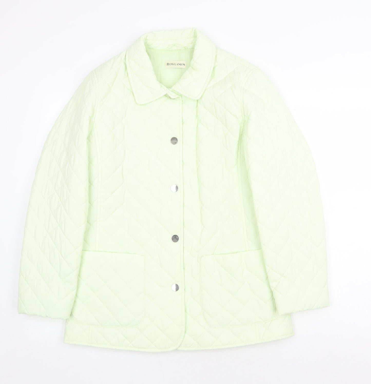 Womens UK Size 8 Rowlands Yellow Quilted Coat