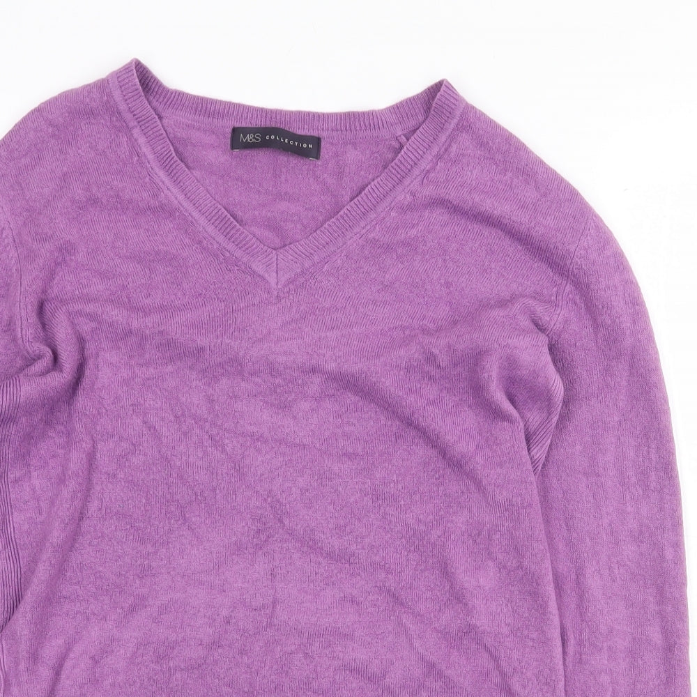 Womens UK Size 8 Marks and Spencer Purple Pullover Jumper